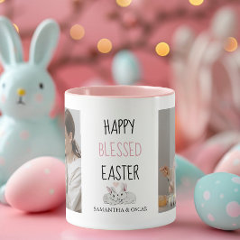 Taza Foto moderna de dos | Feliz Pascua Bendecida | Bun