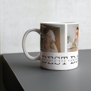Taza Foto moderna del collage y el mejor regalo de papá