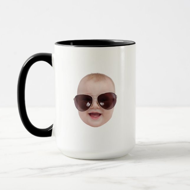 Taza Foto moderna del rostro del bebé para regalo de cu (Izquierda)