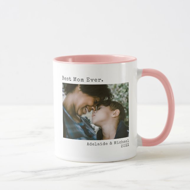 Taza Foto moderna, mejor mamá jamás máquina de escribir (Derecha)