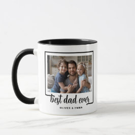 Taza Foto moderna mejor papá nunca negro