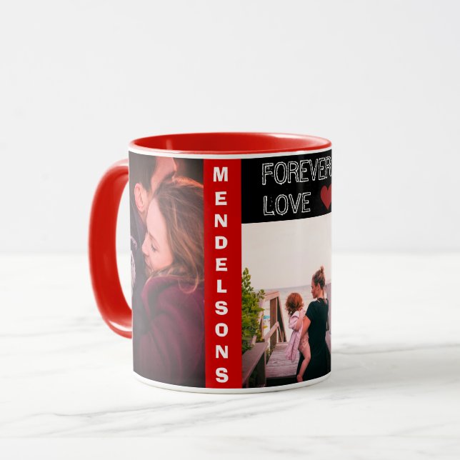 Taza Foto multi moderna de encargo y texto (Anverso izquierdo)