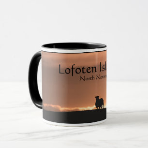 Taza Foto natural de ovejas de las islas Lofoten