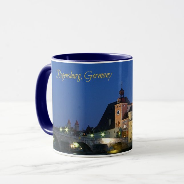 Taza Foto panorámica de Regensburg, Alemania (Anverso izquierdo)