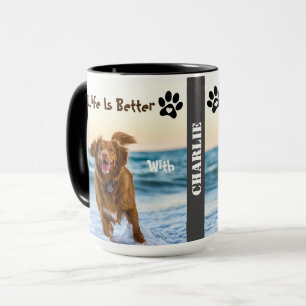 Taza Foto Perro Personalizado Monograma Mug Por Mamá Do