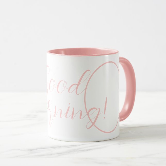 Taza Foto personalizada "Buenos días!" Tipografía (Anverso derecho)