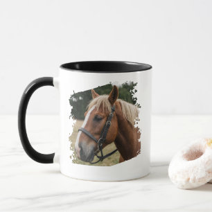 Taza Foto personalizada de amante de caballos moderna y