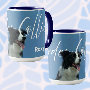 Taza Foto personalizada de Border Collie y tipografía r