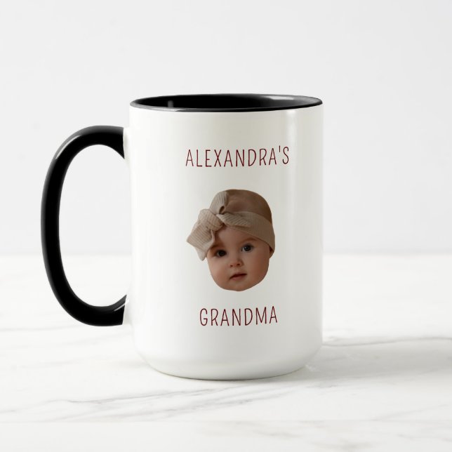 Taza Foto personalizada de cara al bebé para el cumplea (Izquierda)