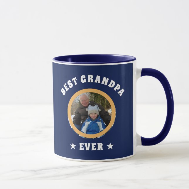 Taza Foto personalizada de la familia del mejor abuelo  (Derecha)
