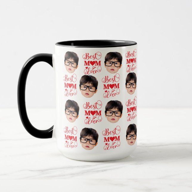 Taza Foto Personalizada De Los Niños De Cara Para Mamá, (Izquierda)