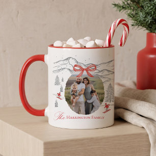 Taza Foto personalizada de Navidad alpina nórdica con l