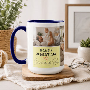 Taza Foto personalizada del mejor papá del mundo   Día 