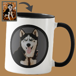 Taza Foto personalizada exclusiva de Mascota negra para