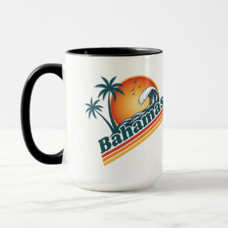 Taza Foto Personalizada Retro Playa Tropical Bahamas