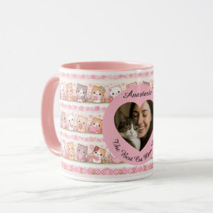 Taza Foto personalizada y nombre "Mejor mamá de gatos d