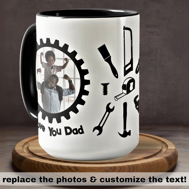 Taza Foto personalizado Te amo Papi Herramientas de mad (Subido por el creador)