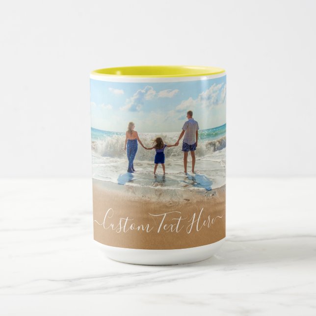 Taza Foto personalizado y texto Mug su regalo de diseño (Centro)