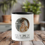 Taza Foto "Por el papá que arregla todo"<br><div class="desc">¡Celebren al hombre de la casa con nuestro fotógrafo "Por el papá que arregla todo"! Esta taza personalizada incluye una frase sincera junto con un espacio de personalizable para tu foto favorita, lo que lo convierte en un regalo único y reflexivo para el padre que siempre está ahí para arreglar...</div>