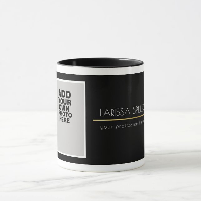 Taza foto profesional moderna en negro (Centro)