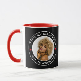 Taza Foto Texto Corazón Me encanta mi novia increíble