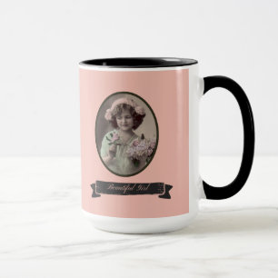 TAZA FOTO VICTORIANA DE UN HERMOSO CHICA MUG