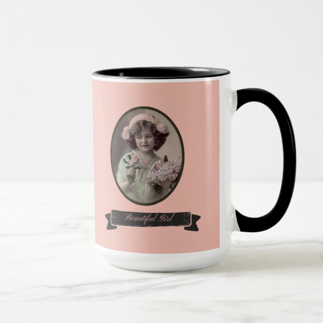 TAZA FOTO VICTORIANA DE UN HERMOSO CHICA MUG (Derecha)