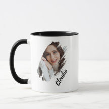 Foto y nombre personalizados con pincelada moderna