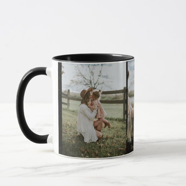 Taza  Foto y texto personalizados | Elegante Mug Negro (Izquierda)