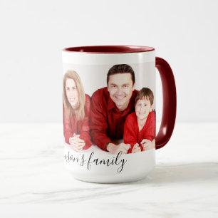 Taza Foto y texto personalizados para familia moderna