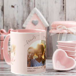 Taza Fotografía de amigos pampas hierba rosa floros ros
