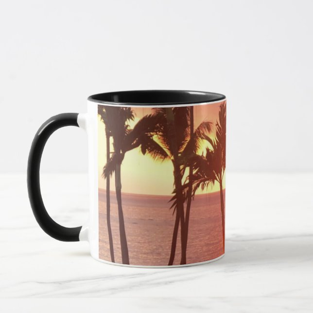 Taza Fotografía de Hawaii Sunset Diseñada (Izquierda)