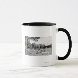 Taza Fotografía de los nadadores de la playa del lago