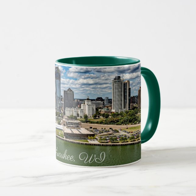 Taza Fotografía de Milwaukee, Wisconsin, paisaje urbano (Anverso derecho)
