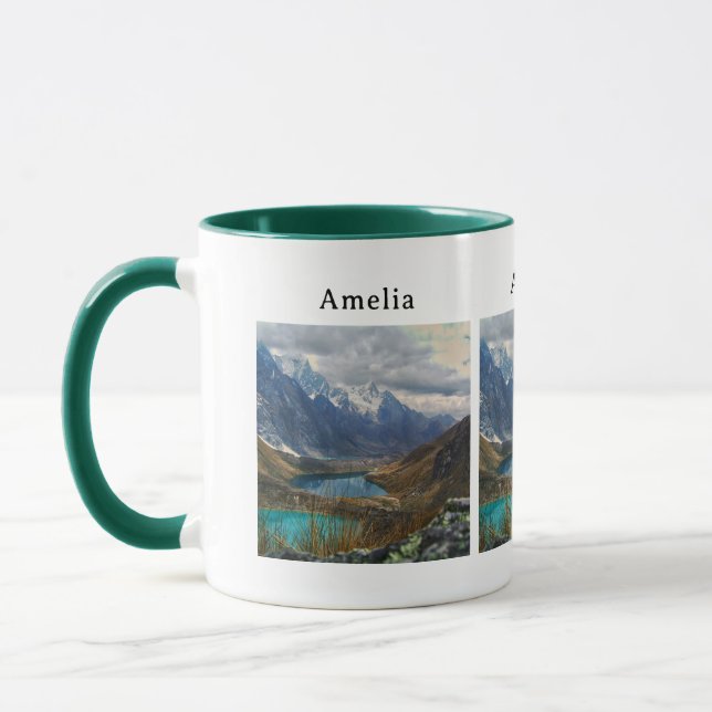 Taza Fotografía de Montañas Alpinas Escénicas (Izquierda)