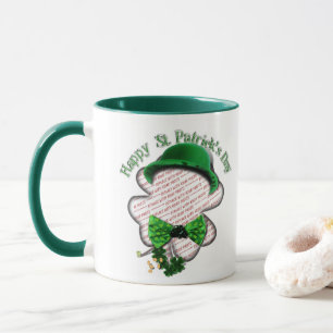 Taza Fotografía del trébol de cuatro hojas del día de S