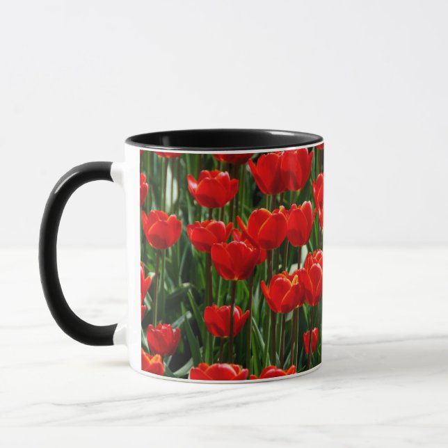Taza Fotografía elegante de Tulipanes y Flores Florales (Izquierda)