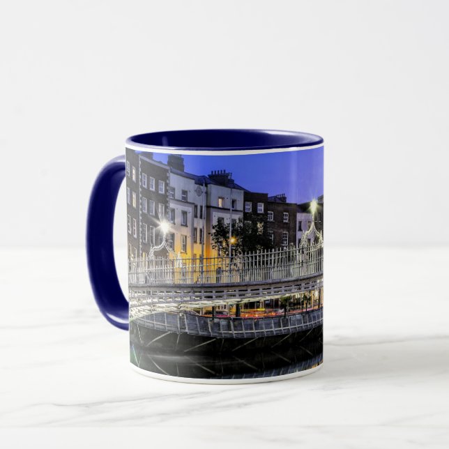 Taza Fotografía escénica de Ha'penny Bridge, Dublín, Ir (Anverso izquierdo)
