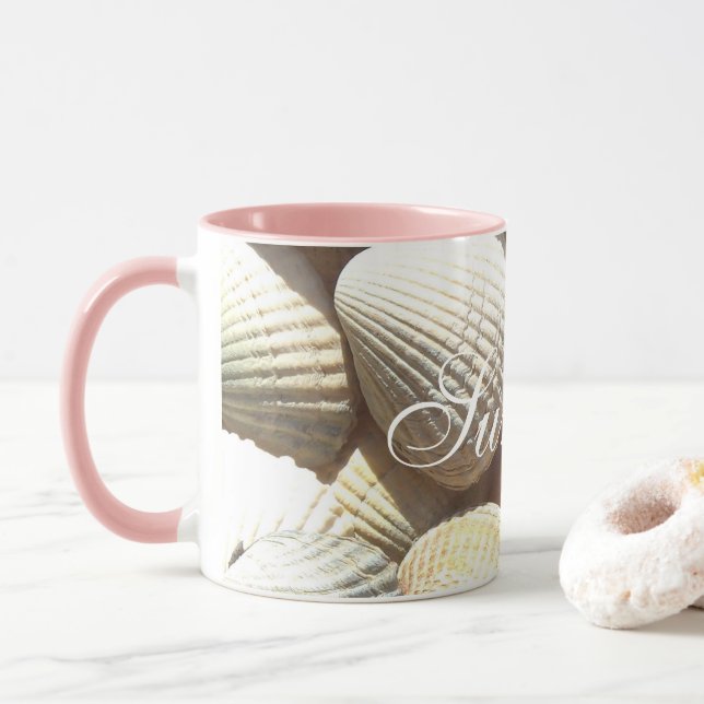 Taza Fotografía exótica de cascos tropicales de mar tro (Con donut)