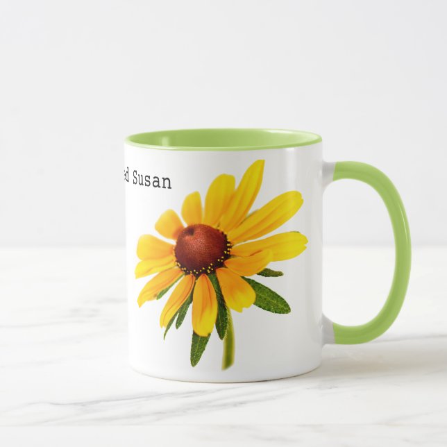 Taza Fotografía floral Negro-Observada amarillo de (Derecha)