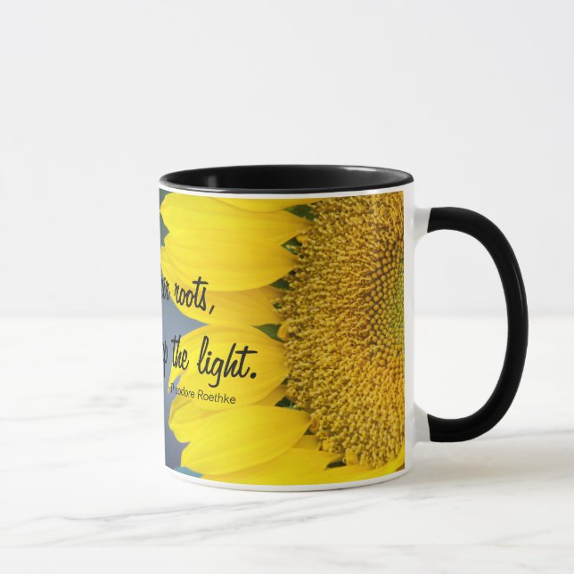 Taza Fotografía personalizada de cierre de girasol (Derecha)
