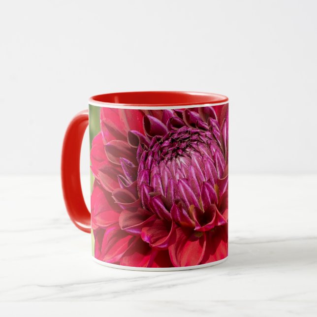 Taza Fotografía rosa de Dahlia, flor hermosa canadiense (Anverso izquierdo)