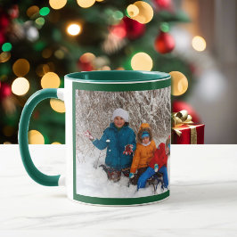 Taza Fotografía Verde Personalizar plantilla Regalo Caf