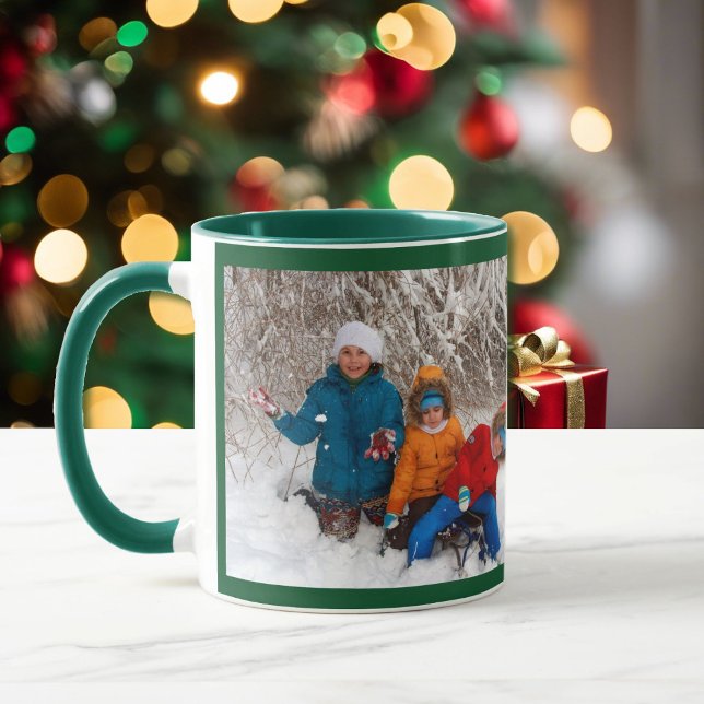 Taza Fotografía Verde Personalizar plantilla Regalo Caf (Subido por el creador)