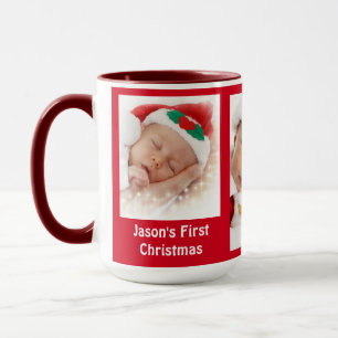 Taza Fotografías de bebés, familiares y caña de caramel