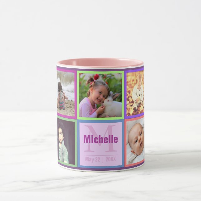 Taza Fotografías multicolores y monogramas (Centro)
