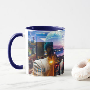 Taza Fotógrafo abstracto del amanecer en la ciudad
