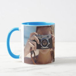 Taza fotógrafo fotográfico azul personalizado