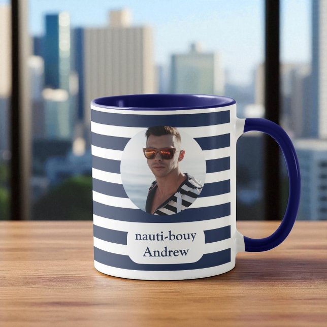 Taza Fotograma de franja azul náutica (Subido por el creador)