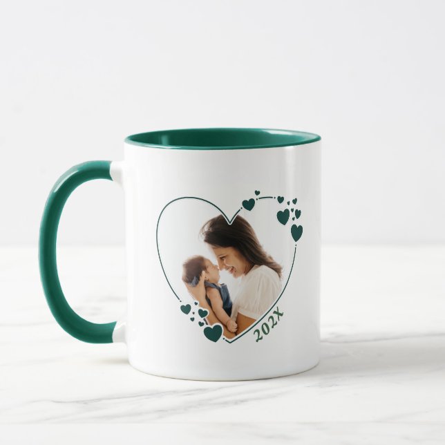 Taza Fotograma fotográfico Corazón Mug Hunter Green (Izquierda)